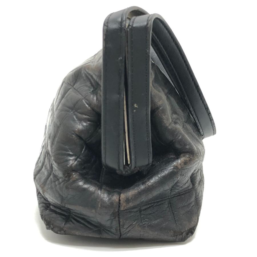 CHANEL シャネル チョコバー カバン がま口 ハンドバッグ 肩掛け ワンショルダー ショルダーバッグ ブラック レディース【中古】 | CHANEL | 02