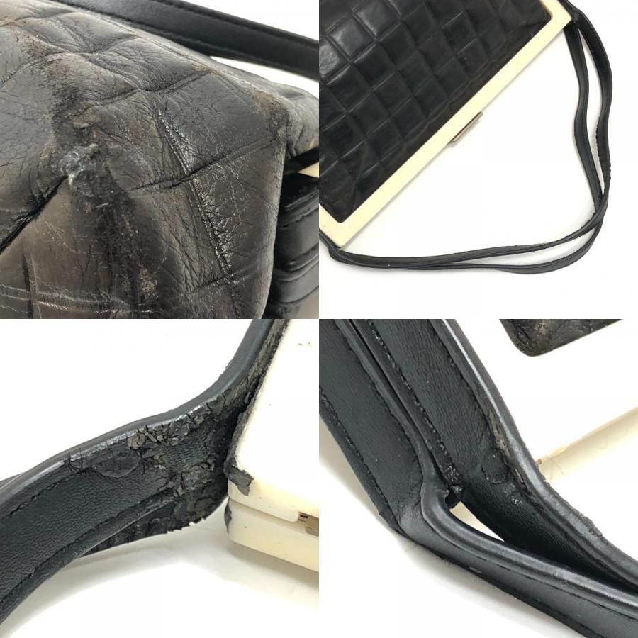 CHANEL シャネル チョコバー カバン がま口 ハンドバッグ 肩掛け ワンショルダー ショルダーバッグ ブラック レディース【中古】 | CHANEL | 07