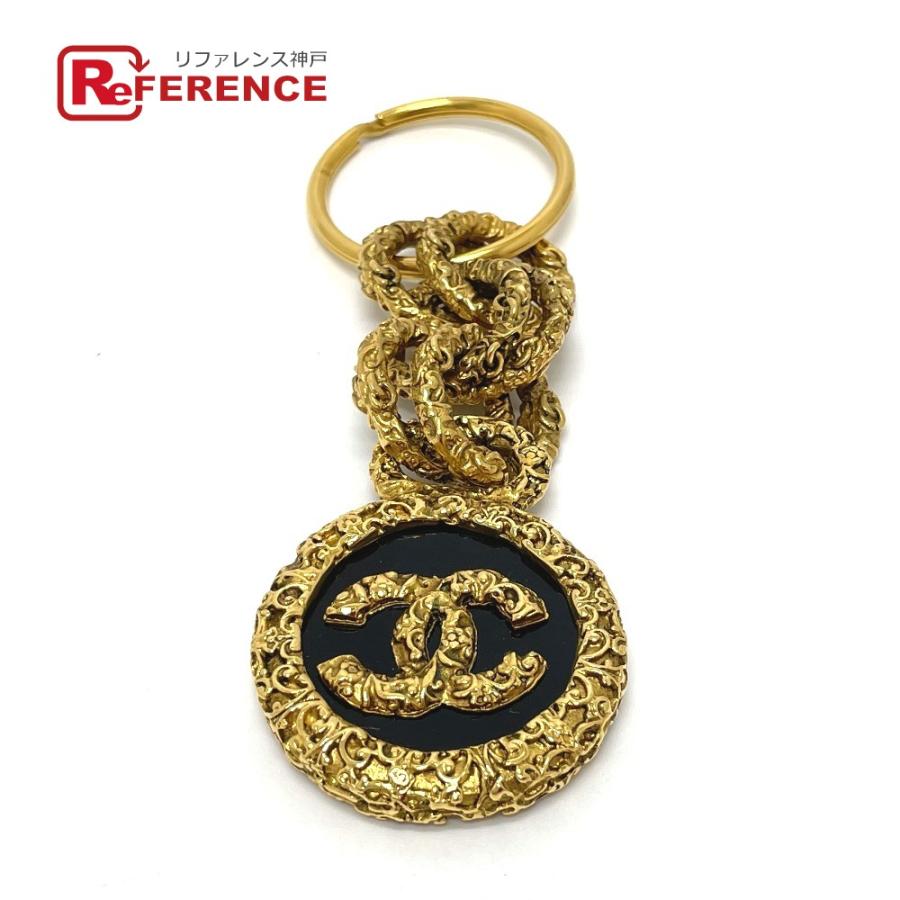CHANEL シャネル ココ ヴィンテージ チャーム キーリング 真鍮 ユニセックス ゴールド×ブラック | CHANEL