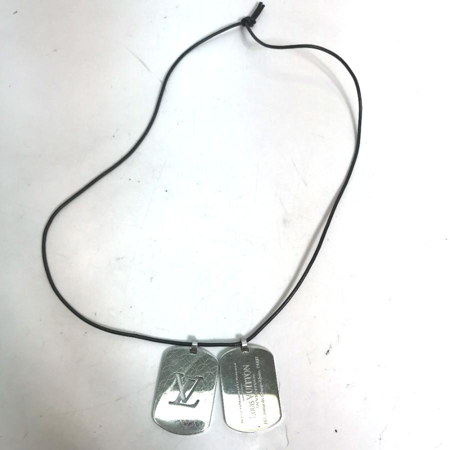 LOUIS VUITTON ルイヴィトン M65453 パンダンティフ・シャンゼリゼ GM 革紐 ネックレス シルバー メンズ【中古】 | LOUIS VUITTON | 01