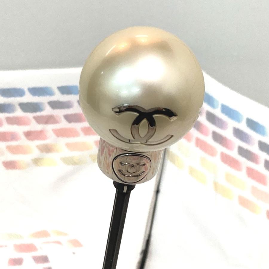 CHANEL シャネル CC ココマーク ワンタッチ クレヨンペイント 折り畳み アンブレラ 傘 ポリエステル ホワイト レディース【中古】未使用 | CHANEL | 04