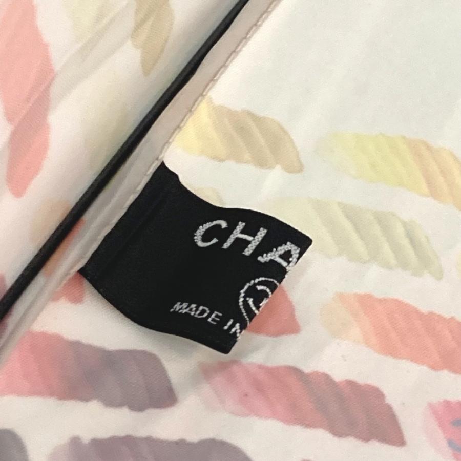 CHANEL シャネル CC ココマーク ワンタッチ クレヨンペイント 折り畳み アンブレラ 傘 ポリエステル ホワイト レディース【中古】未使用 | CHANEL | 07
