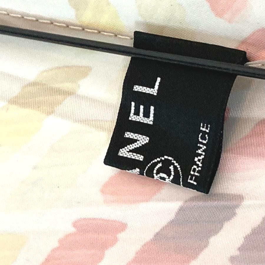 CHANEL シャネル CC ココマーク ワンタッチ クレヨンペイント 折り畳み アンブレラ 傘 ポリエステル ホワイト レディース【中古】未使用 | CHANEL | 08