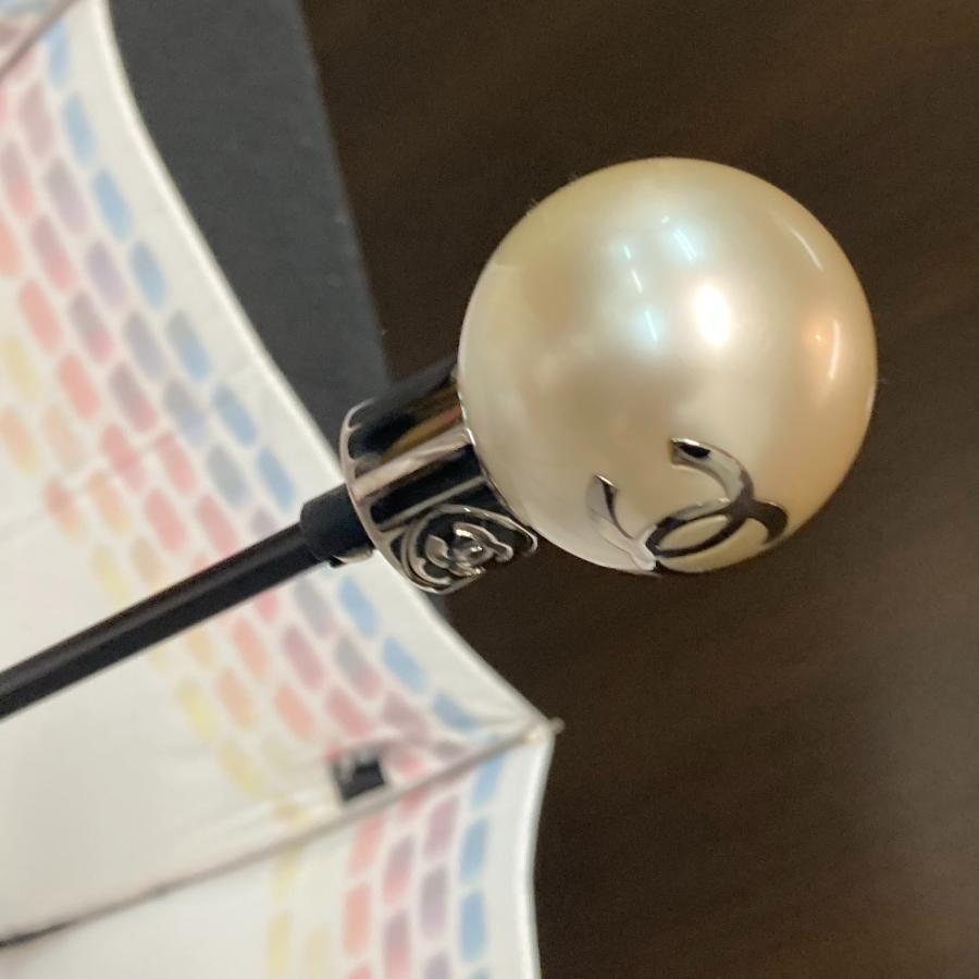 CHANEL シャネル CC ココマーク ロゴ 折り畳み傘 アンブレラ パール レインボー 傘 マルチカラー レディース【中古】 | CHANEL | 05