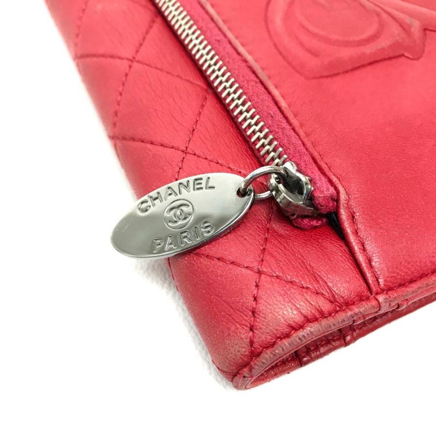 CHANEL シャネル リボン キルティング 二つ折り財布（小銭入れあり） ラムスキン レディース レッド 赤 | CHANEL | 04