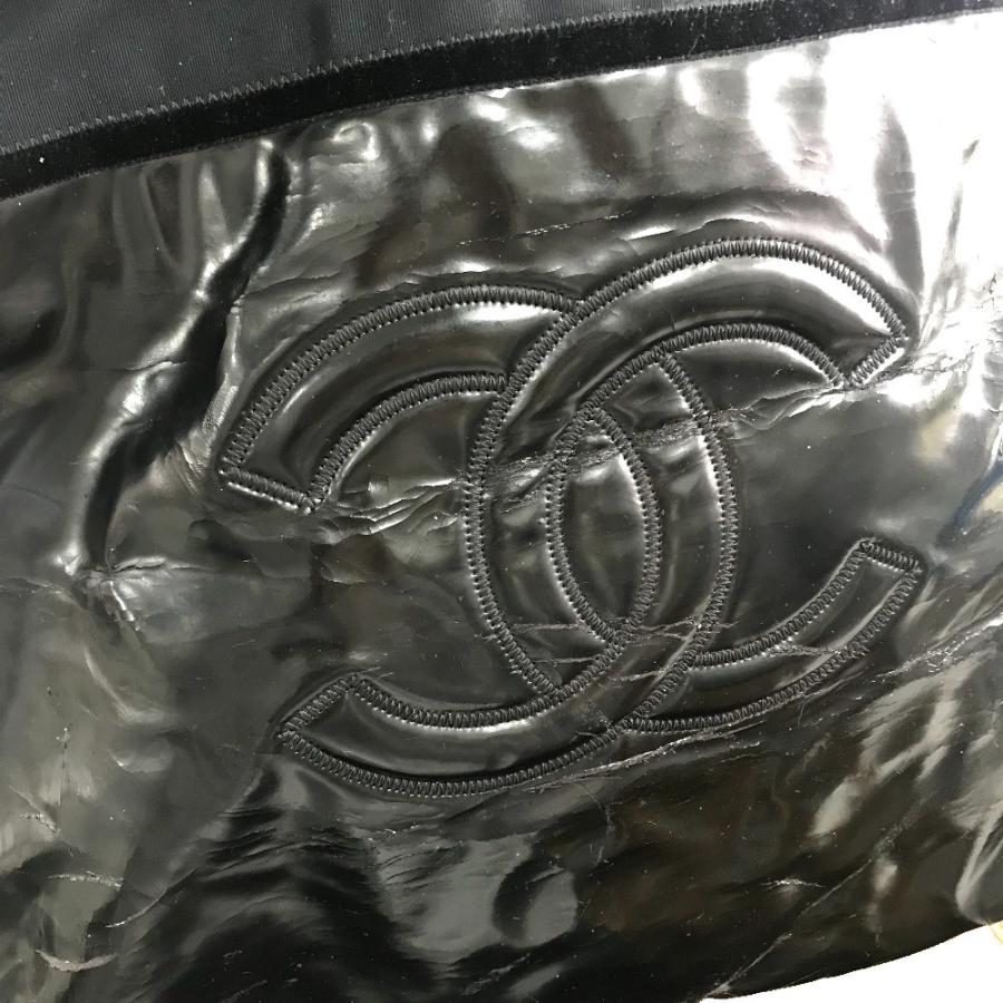 CHANEL シャネル 肩掛け ココマーク CC チェーン ショルダーバッグ トートバッグ エナメル ブラック レディース【中古】 | CHANEL | 05