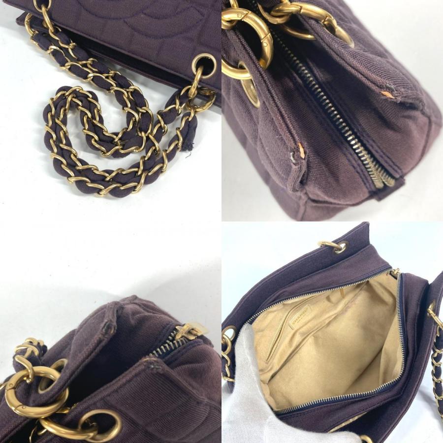 CHANEL シャネル CC ロゴ ココマーク チョコバー Wチェーン カバン 肩掛け ショルダーバッグ パープル レディース【中古】 | CHANEL | 07