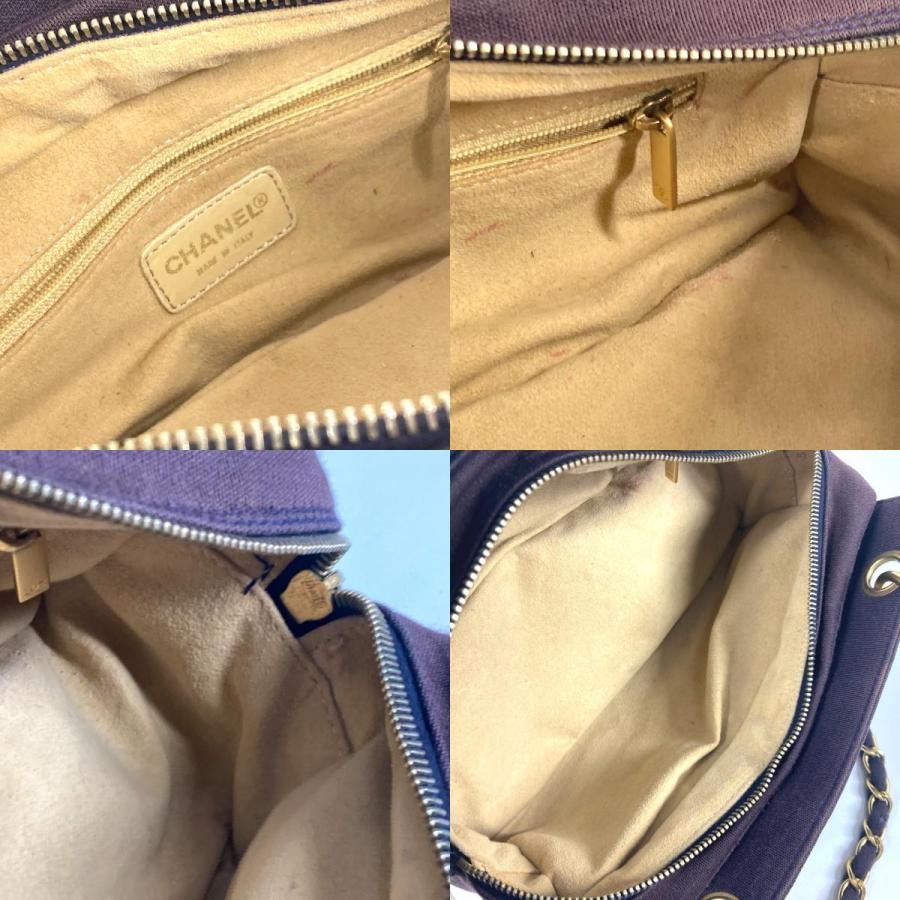 CHANEL シャネル CC ロゴ ココマーク チョコバー Wチェーン カバン 肩掛け ショルダーバッグ パープル レディース【中古】 | CHANEL | 08