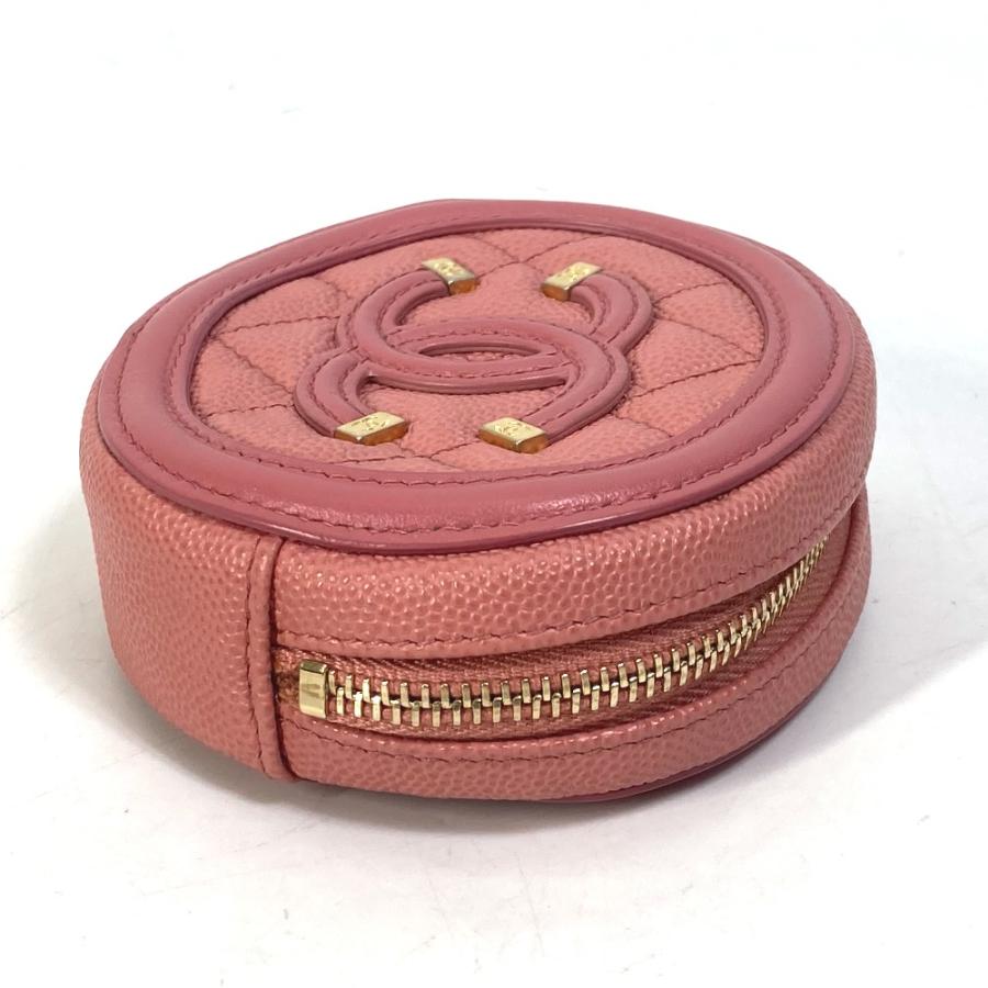 CHANEL シャネル コインケース COCO ハラコ ブラウン 本物 小銭入れ