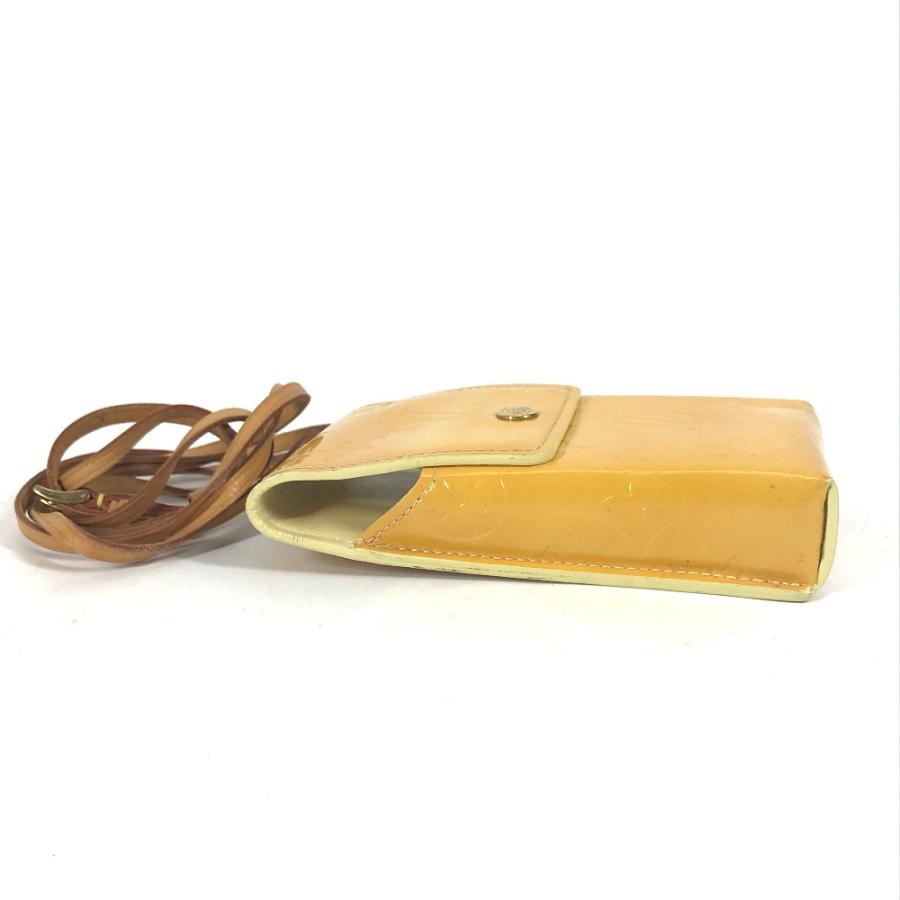 LOUIS VUITTON ルイヴィトン M91048 グリーン ストラップ付 タバコケース ポーチ モノグラムヴェルニ シガレットケース ベージュ【中古】 | LOUIS VUITTON | 03