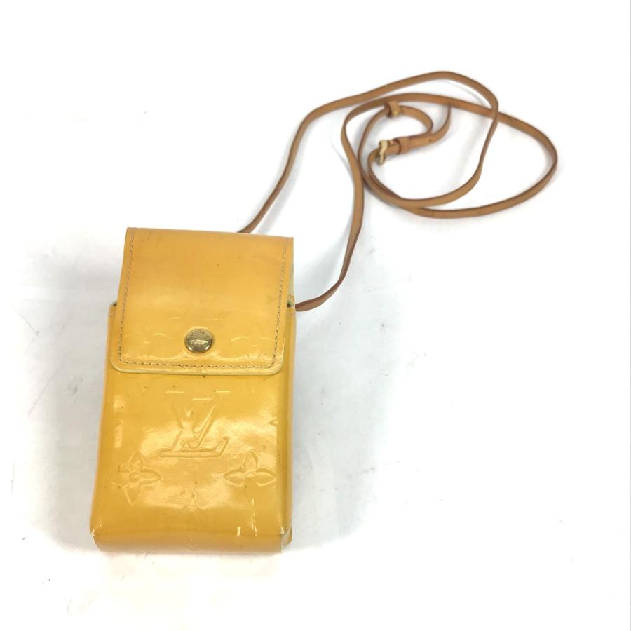 LOUIS VUITTON ルイヴィトン M91048 グリーン ストラップ付 タバコケース ポーチ モノグラムヴェルニ シガレットケース ベージュ【中古】 | LOUIS VUITTON | 04