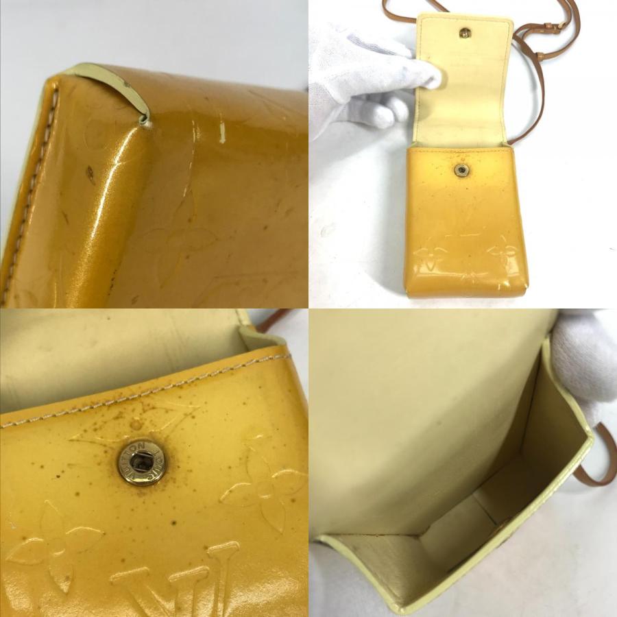 LOUIS VUITTON ルイヴィトン M91048 グリーン ストラップ付 タバコケース ポーチ モノグラムヴェルニ シガレットケース ベージュ【中古】 | LOUIS VUITTON | 08