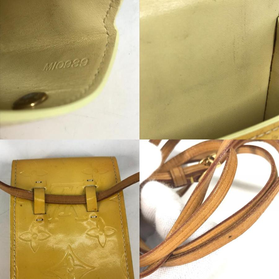 LOUIS VUITTON ルイヴィトン M91048 グリーン ストラップ付 タバコケース ポーチ モノグラムヴェルニ シガレットケース ベージュ【中古】 | LOUIS VUITTON | 09