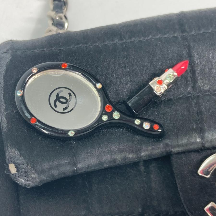 CHANEL シャネル リップ 口紅 ミラー 鏡 CC ココマーク チェーンバッグ 斜め掛け カバン ポシェット ショルダーバッグ ブラック【中古】 | CHANEL | 05