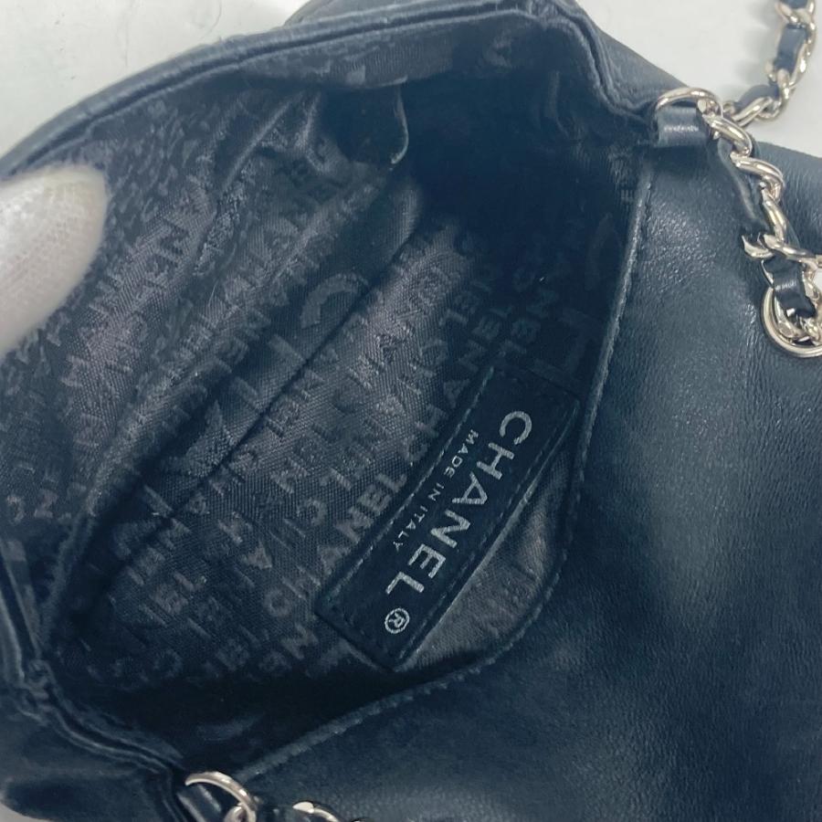 CHANEL シャネル リップ 口紅 ミラー 鏡 CC ココマーク チェーンバッグ 斜め掛け カバン ポシェット ショルダーバッグ ブラック【中古】 | CHANEL | 08