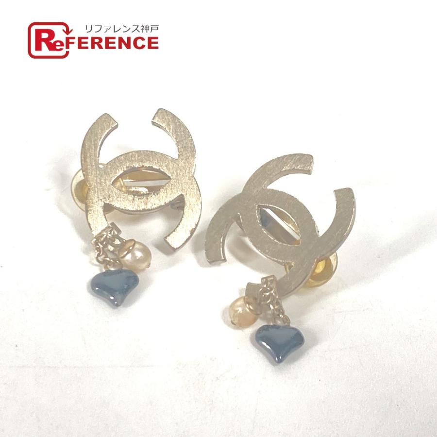 CHANEL シャネル CC ココマーク フェイクパール ハート アクセサリー 05A イヤリング ゴールド レディース【中古】 | CHANEL