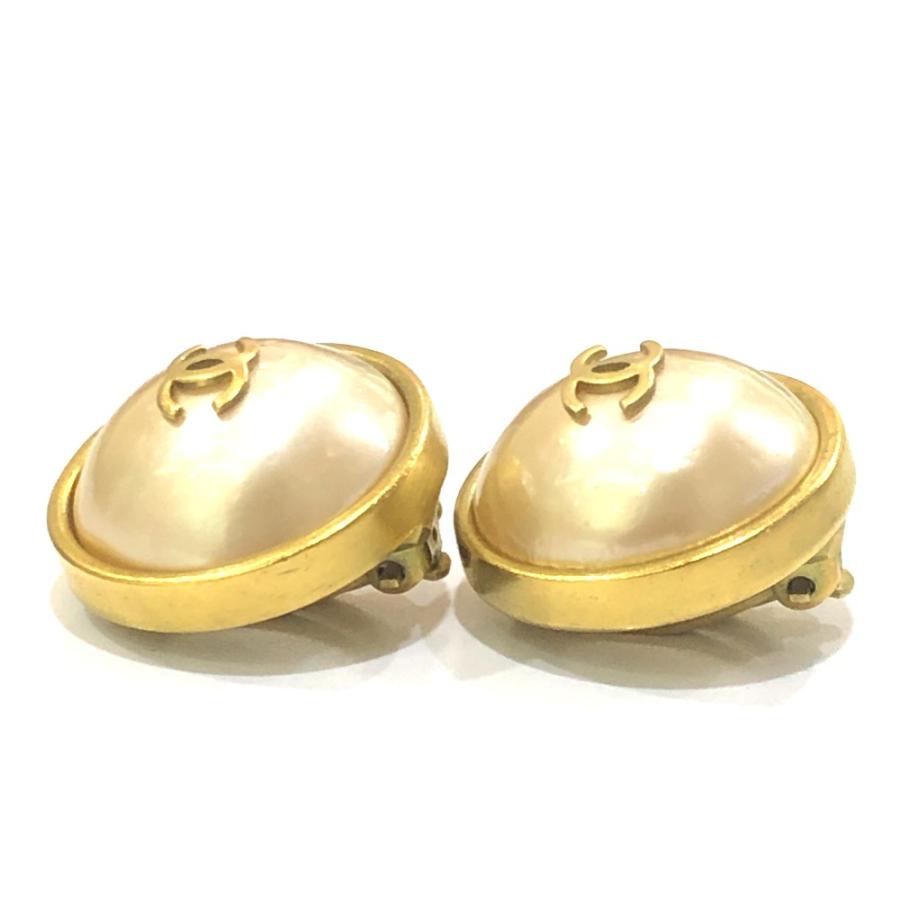 CHANEL シャネル ココマーク フェイクパール ヴィンテージ 95P イヤリング ゴールド レディース【中古】 | CHANEL | 03