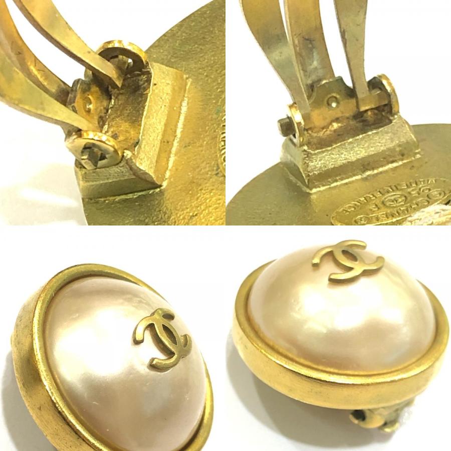 CHANEL シャネル ココマーク フェイクパール ヴィンテージ 95P イヤリング ゴールド レディース【中古】 | CHANEL | 09