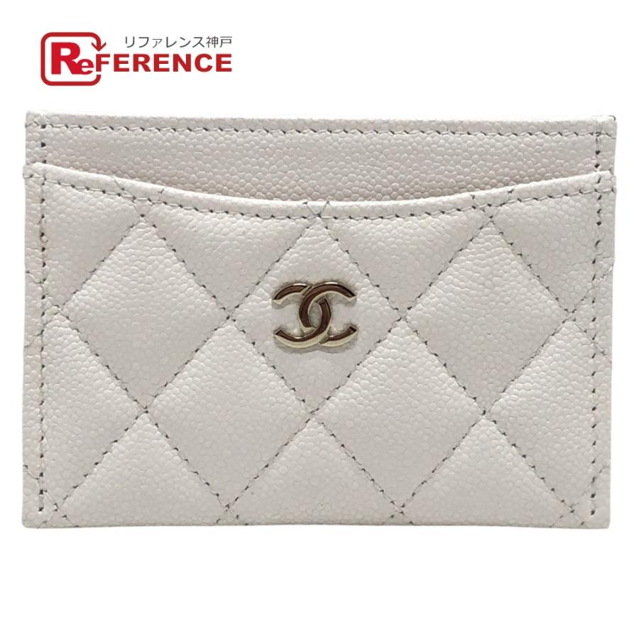 未使用 CHANEL シャネル AP0213 ココマーク クラシック ゴールド金具 キャビアスキン 小物 カードケース ホワイト レディース【中古】 | CHANEL