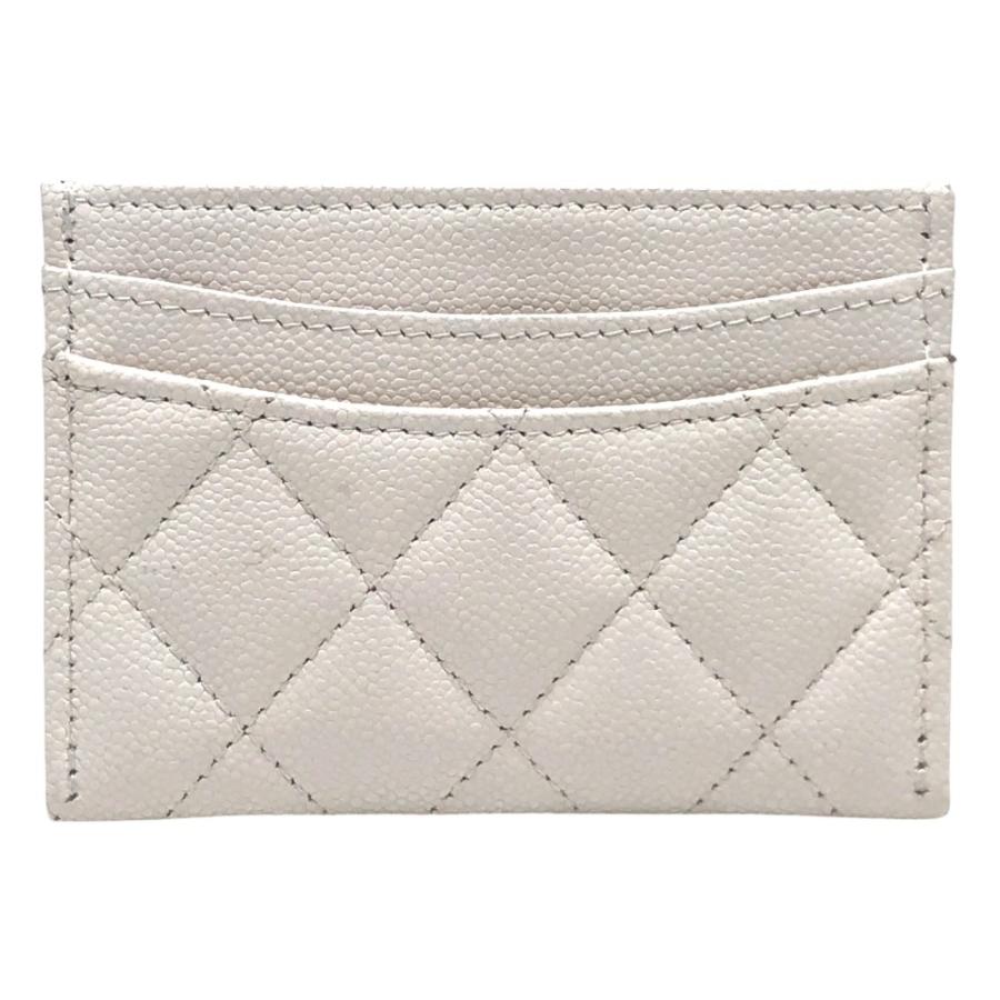 未使用 CHANEL シャネル AP0213 ココマーク クラシック ゴールド金具 キャビアスキン 小物 カードケース ホワイト レディース【中古】 | CHANEL | 01