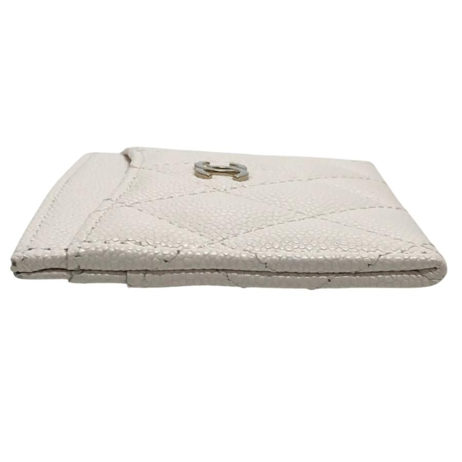 未使用 CHANEL シャネル AP0213 ココマーク クラシック ゴールド金具 キャビアスキン 小物 カードケース ホワイト レディース【中古】 | CHANEL | 02