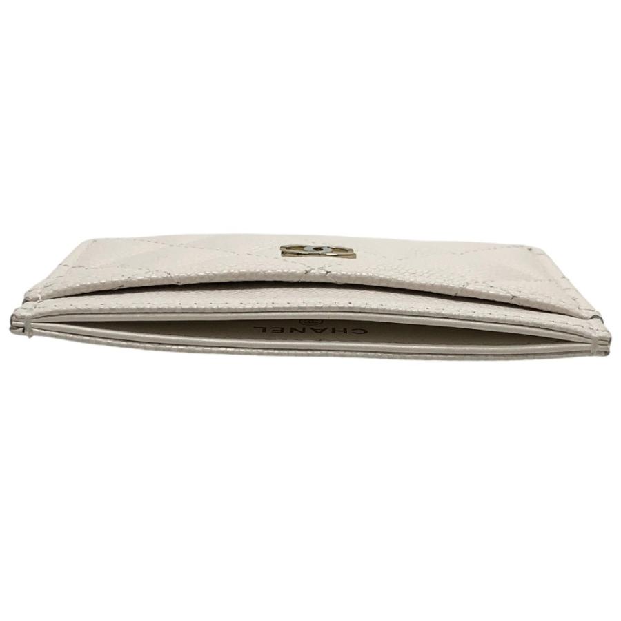未使用 CHANEL シャネル AP0213 ココマーク クラシック ゴールド金具 キャビアスキン 小物 カードケース ホワイト レディース【中古】 | CHANEL | 05
