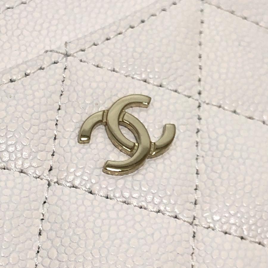 未使用 CHANEL シャネル AP0213 ココマーク クラシック ゴールド金具 キャビアスキン 小物 カードケース ホワイト レディース【中古】 | CHANEL | 06