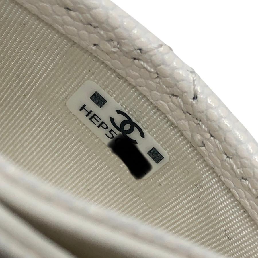 未使用 CHANEL シャネル AP0213 ココマーク クラシック ゴールド金具 キャビアスキン 小物 カードケース ホワイト レディース【中古】 | CHANEL | 07