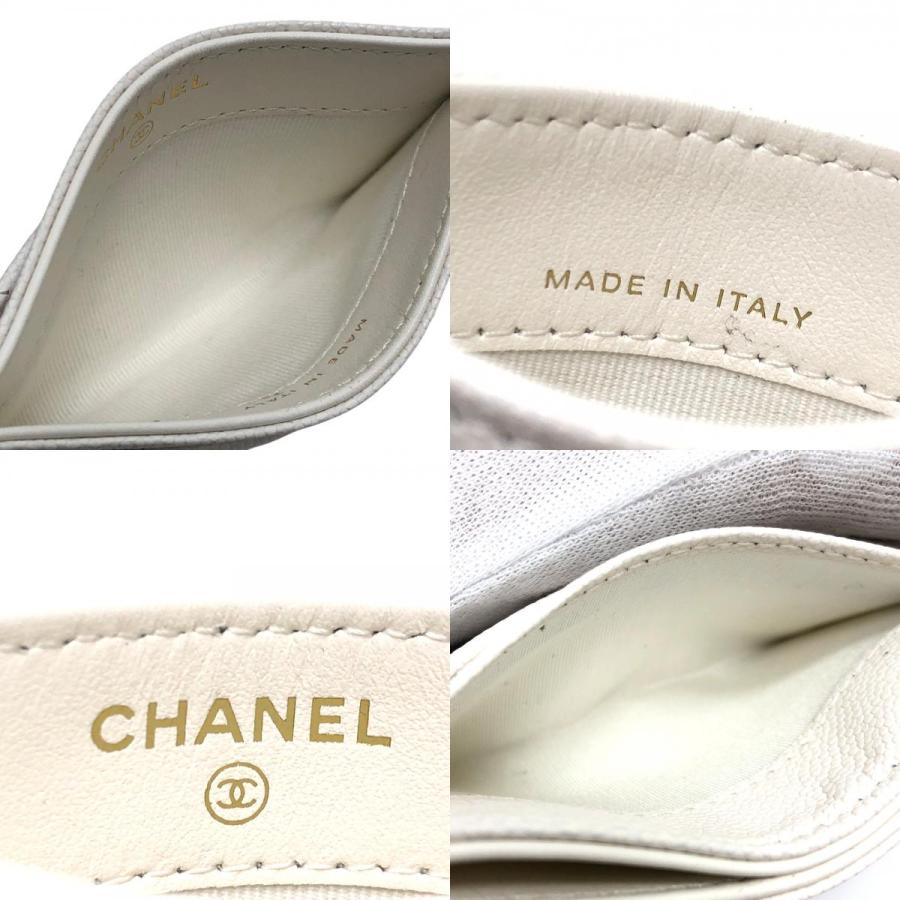 未使用 CHANEL シャネル AP0213 ココマーク クラシック ゴールド金具 キャビアスキン 小物 カードケース ホワイト レディース【中古】 | CHANEL | 08