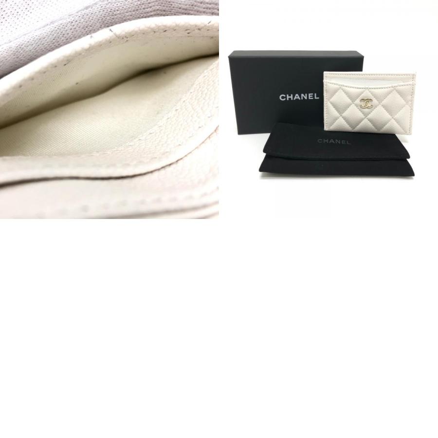 未使用 CHANEL シャネル AP0213 ココマーク クラシック ゴールド金具 キャビアスキン 小物 カードケース ホワイト レディース【中古】 | CHANEL | 09