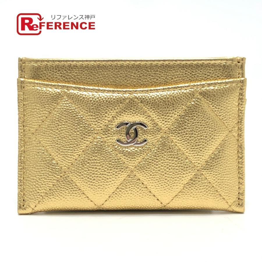 未使用 CHANEL シャネル AP0213 ココマーク クラシック マトラッセ キャビアスキン 小物 カードケース ゴールド レディース【中古】 | CHANEL