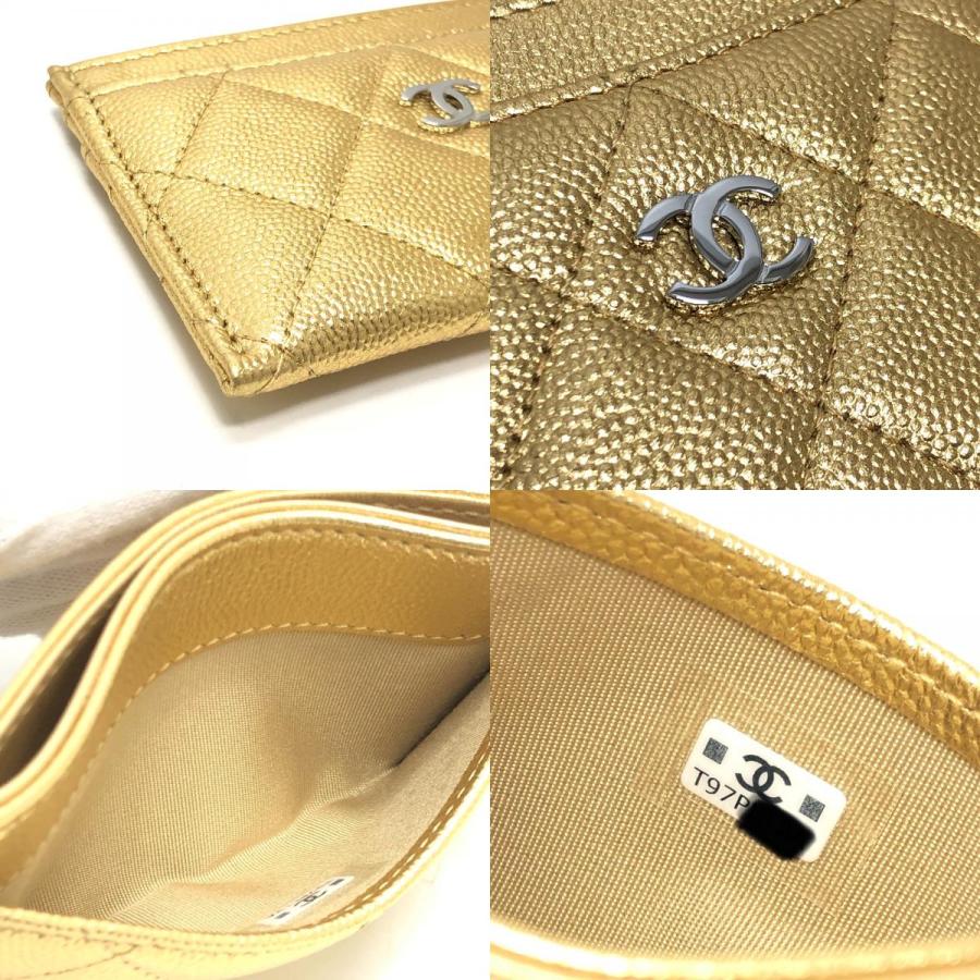 未使用 CHANEL シャネル AP0213 ココマーク クラシック マトラッセ キャビアスキン 小物 カードケース ゴールド レディース【中古】 | CHANEL | 07