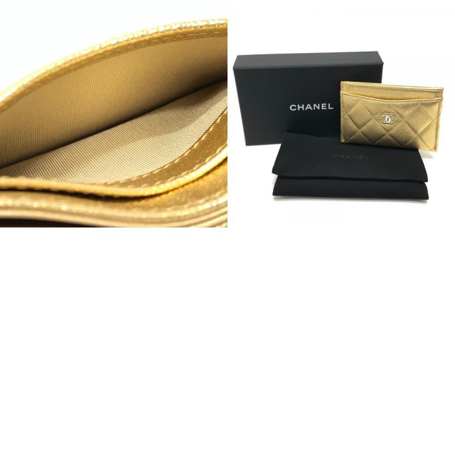 未使用 CHANEL シャネル AP0213 ココマーク クラシック マトラッセ キャビアスキン 小物 カードケース ゴールド レディース【中古】 | CHANEL | 09