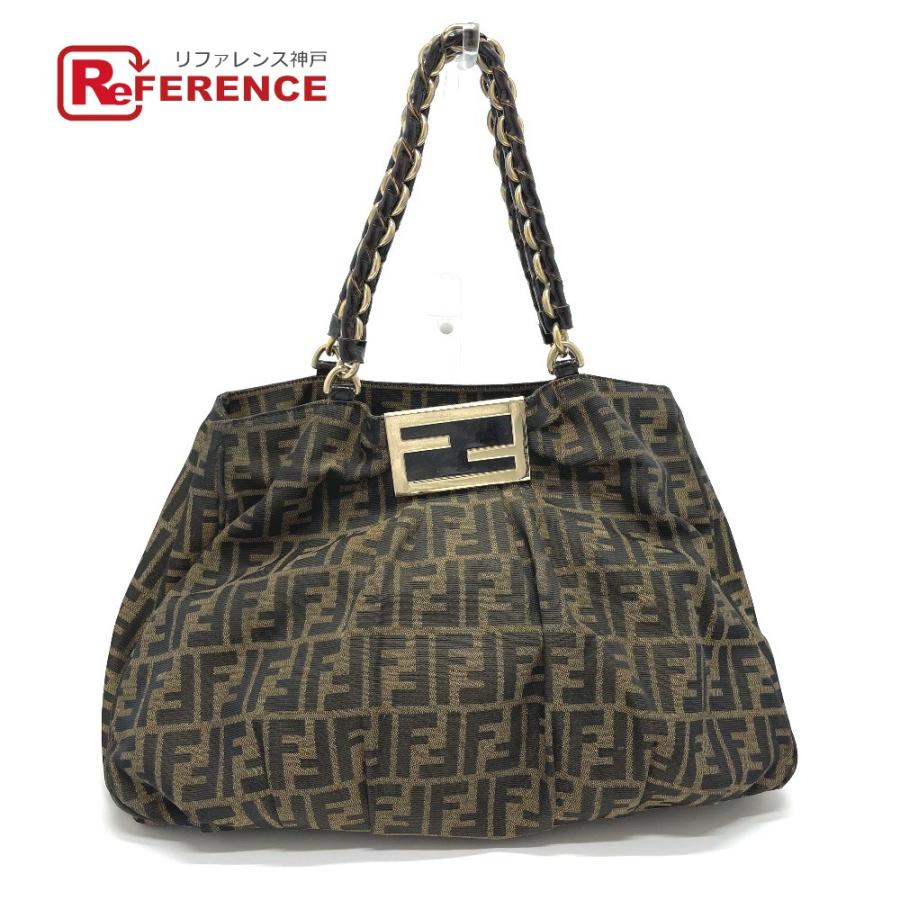 FENDI フェンディ 8BR616 ズッカ ミア チェーンバッグ トートバッグ 