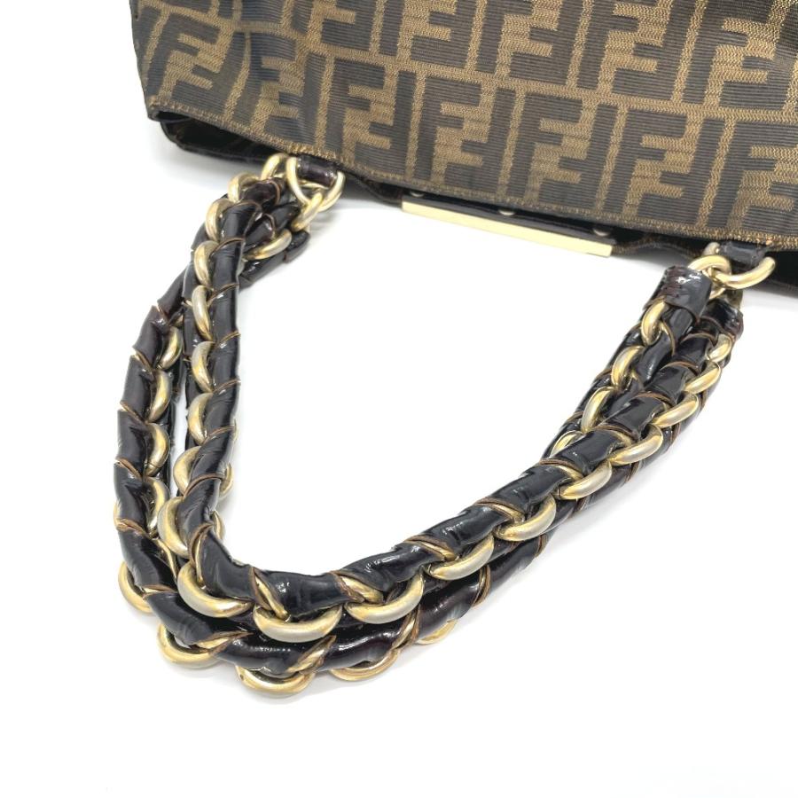 FENDI フェンディ 8BR616 ズッカ ミア チェーンバッグ トートバッグ 