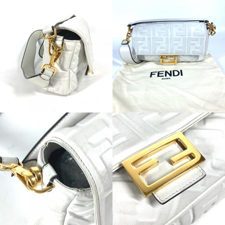 FENDI フェンディ 8BR600 ズッカ マンマバケット 肩掛け 2WAYバッグ カバン ショルダーバッグ ホワイト レディース【中古】 | FENDI | 07