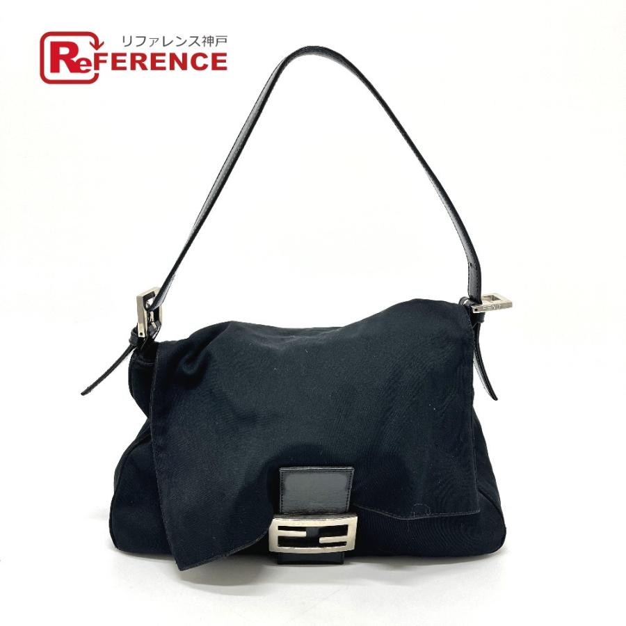 FENDI フェンディ FFロゴ マンマバケット 肩掛け カバン フラップ バッグ ハンドバッグ ブラック レディース【中古】 | FENDI