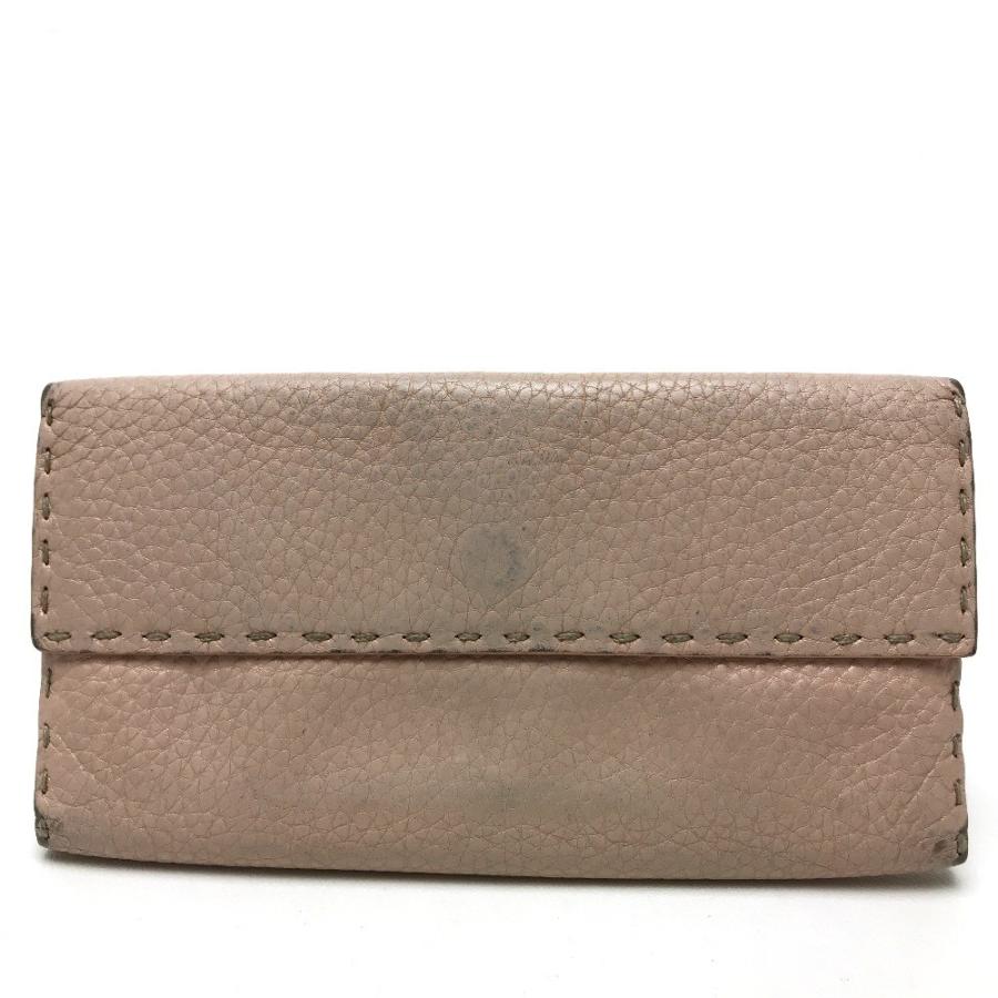 FENDI フェンディ 8M0144 Wホック長財布 ローマンレザー セレリア 長財布（あり） レザー ピンク系 レディース | FENDI | 01