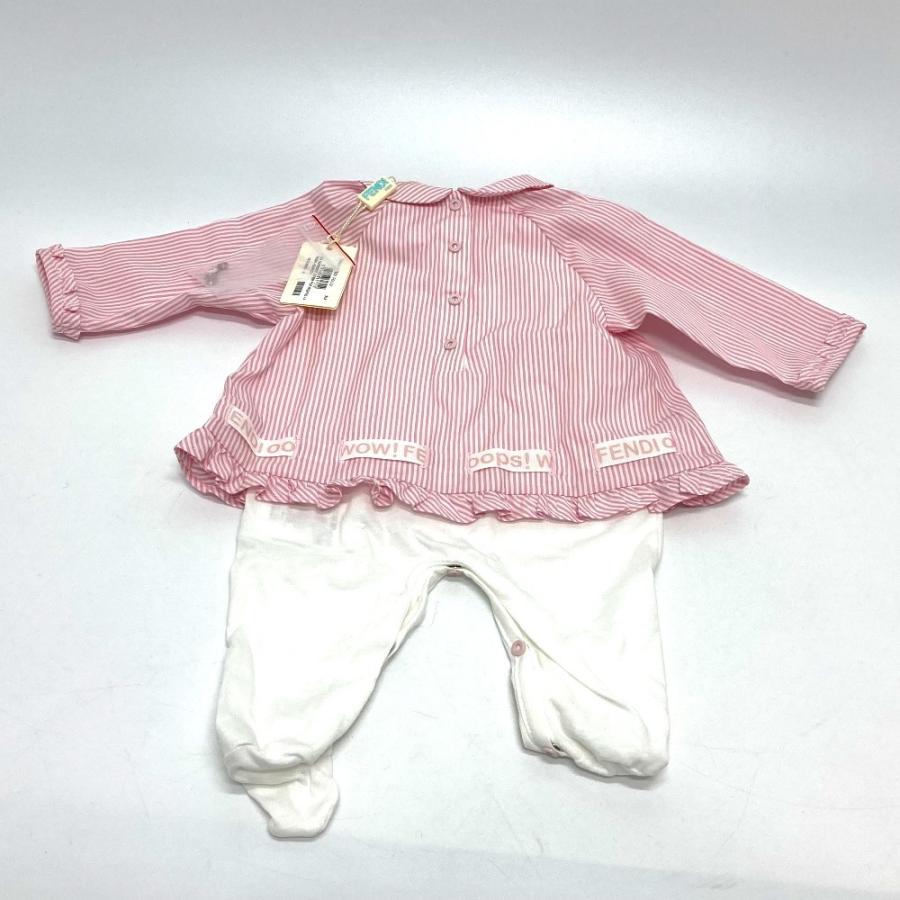 【美品】FENDI❤️ロンパース＋スタイ＋帽子3点セットオールインワン FENDI KIDS フェンディ キッズ ベビー ギフトセット BUK096 8RA