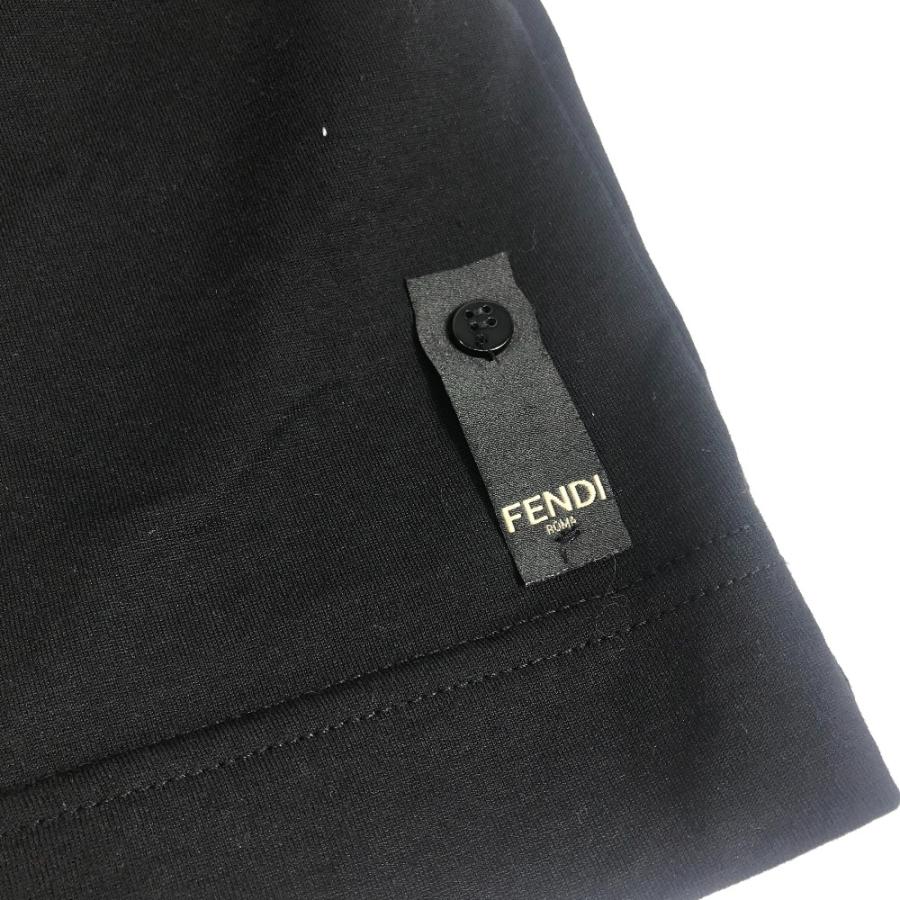 FENDI フェンディ FY0936 レインボー ロゴ トップス アパレル 半袖Ｔシャツ コットン ブラック メンズ【中古】 | FENDI | 05