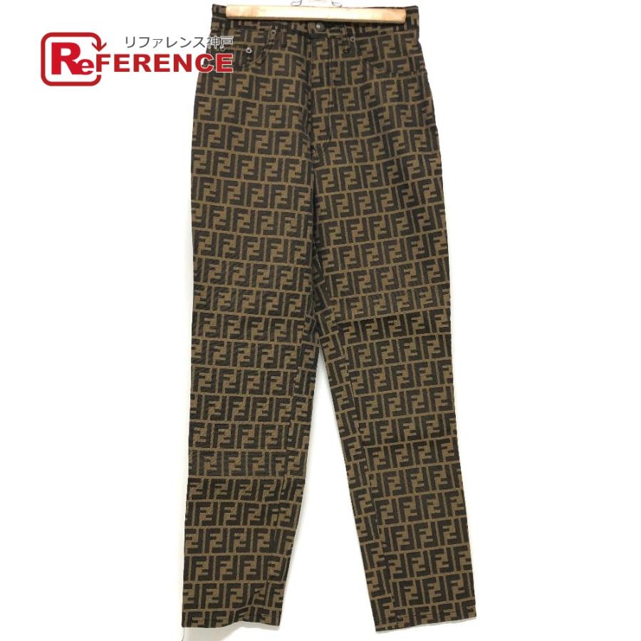 FENDI フェンディ ズッカ柄 アパレル ロング 総柄 ボトムス ストレート パンツ ブラウン レディース【中古】 | FENDI