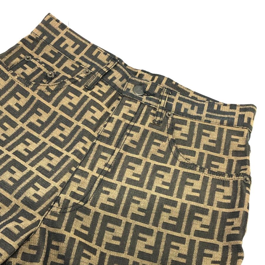FENDI フェンディ ズッカ柄 アパレル ロング 総柄 ボトムス ストレート パンツ ブラウン レディース【中古】 | FENDI | 03