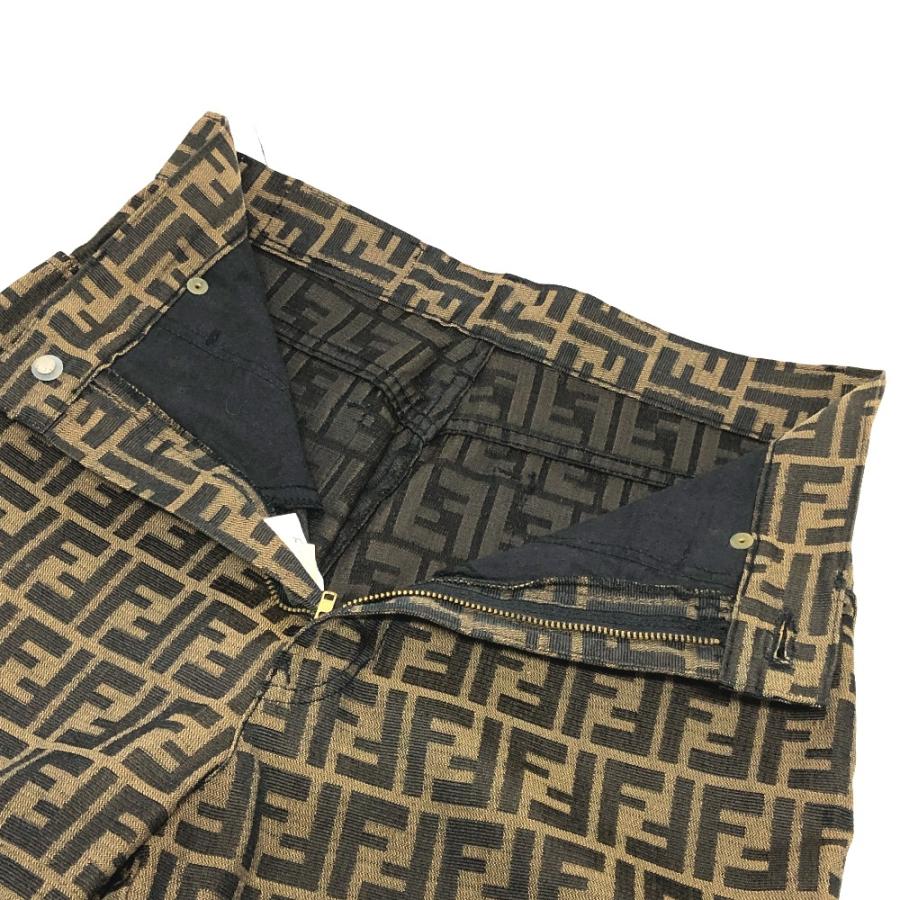 FENDI フェンディ ズッカ柄 アパレル ロング 総柄 ボトムス ストレート パンツ ブラウン レディース【中古】 | FENDI | 04