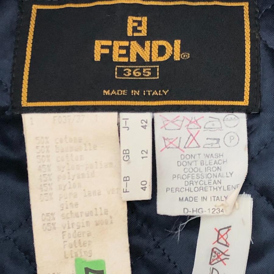 FENDI フェンディ ズッカ柄 アパレル アウター ジャケット FFボタン ダブルボタン ナイロンジャケット ブルー レディース【中古】 | FENDI | 05