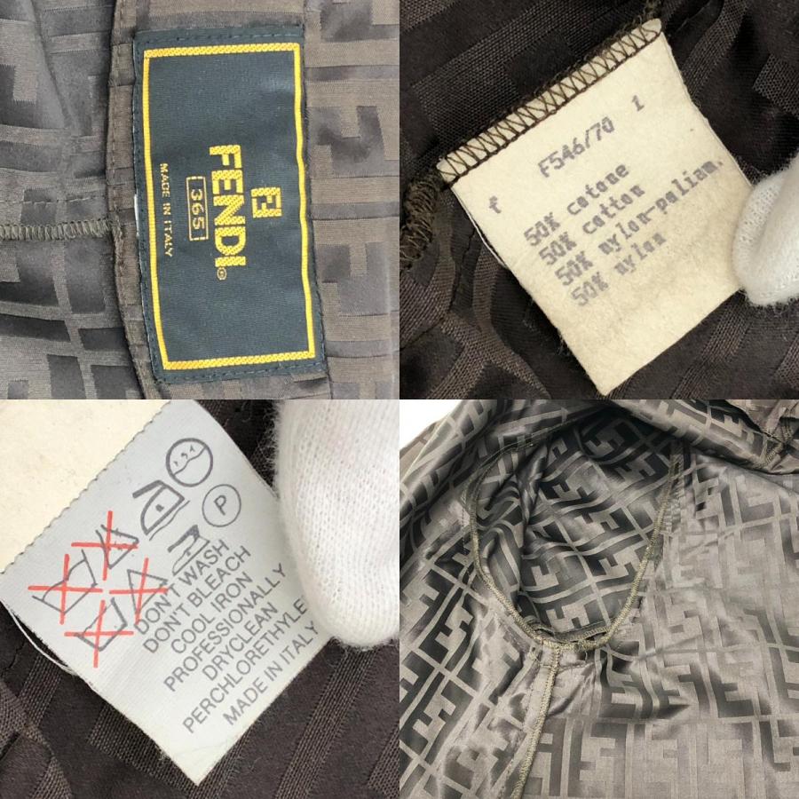 FENDI フェンディ ズッカ柄 アパレル ジップアップ アウター ジャケット ナイロンジャケット ブラウン レディース【中古】 | FENDI | 08