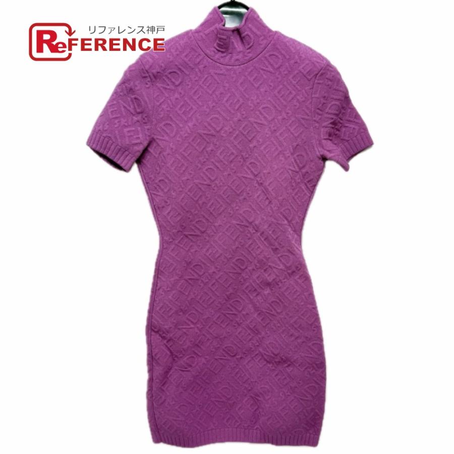 FENDI フェンディ FZD917 ズッカ柄 アパレル バックジップ モックネック 半袖 スキムス コラボ ワンピース ピンク レディース【中古】 | FENDI