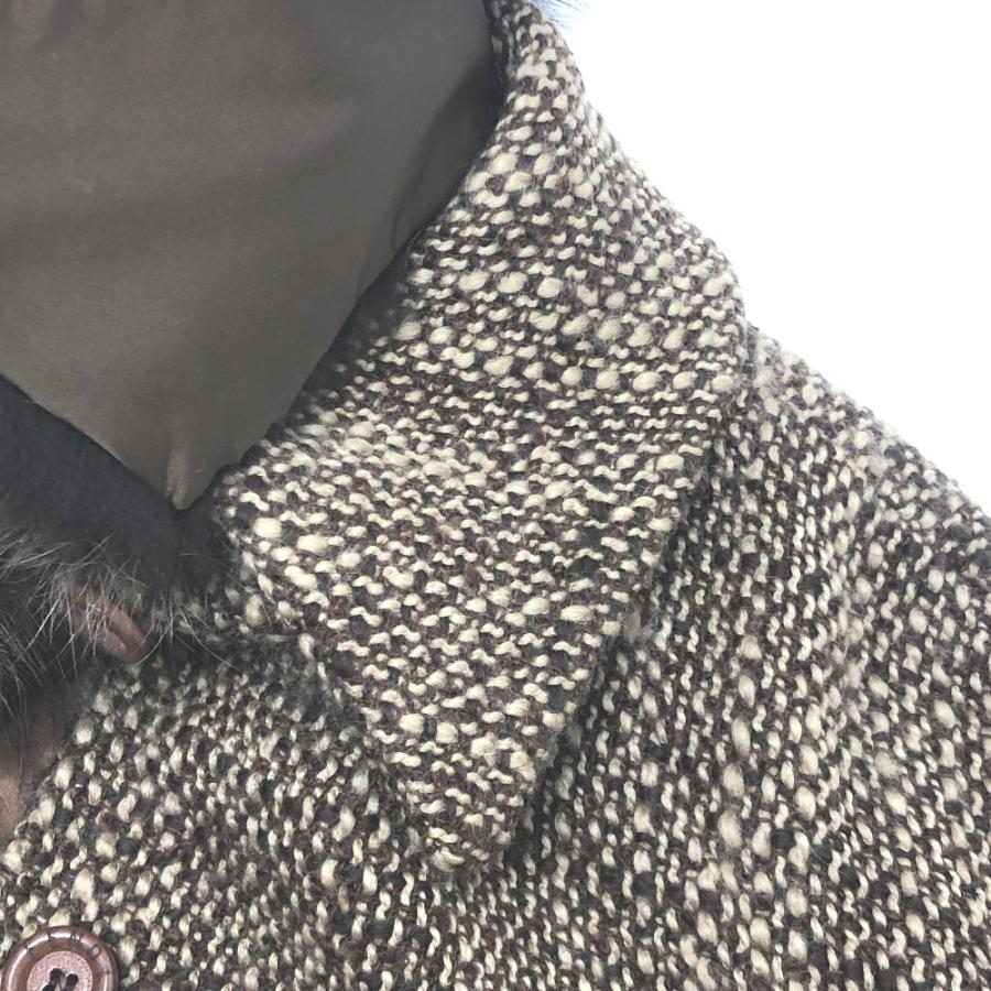 FENDI フェンディ ツイード アパレル アウター 襟元ファー ミドル丈コート FENDI 365  ブラウン レディース【中古】 | FENDI | 05