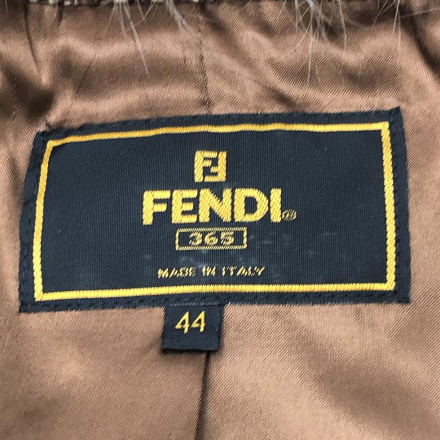 FENDI フェンディ ツイード アパレル アウター 襟元ファー ミドル丈コート FENDI 365  ブラウン レディース【中古】 | FENDI | 06