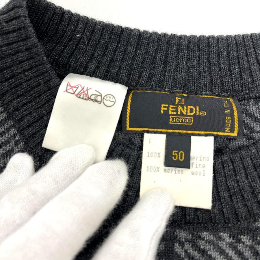 FENDI フェンディ ズッカ 総柄 ニット アパレル トップス 長袖 セーター グレー レディース【中古】 | FENDI | 03