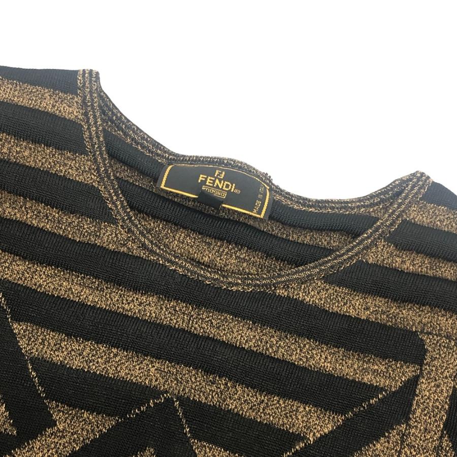 FENDI フェンディ ペカン柄 ヴィンテージ アパレル トップス ニット FFロゴ セーター ブラウン レディース【中古】 | FENDI | 02